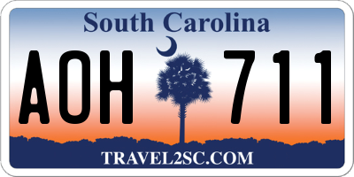 SC license plate AOH711