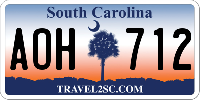 SC license plate AOH712