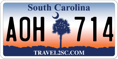 SC license plate AOH714