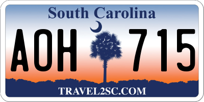 SC license plate AOH715