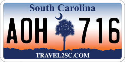 SC license plate AOH716