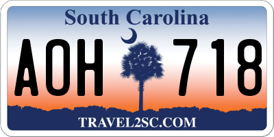 SC license plate AOH718