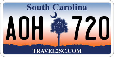 SC license plate AOH720