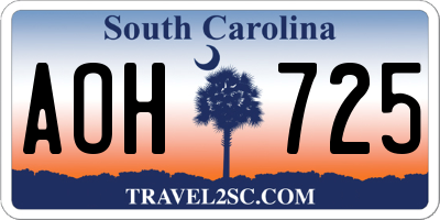 SC license plate AOH725