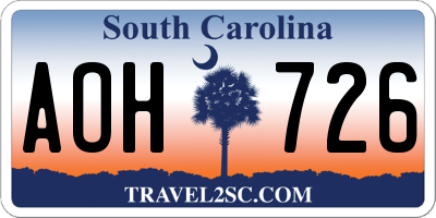SC license plate AOH726