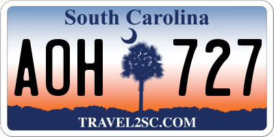 SC license plate AOH727