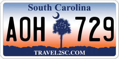 SC license plate AOH729