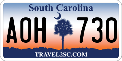 SC license plate AOH730