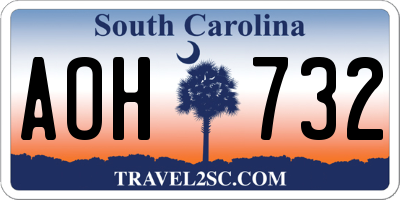 SC license plate AOH732