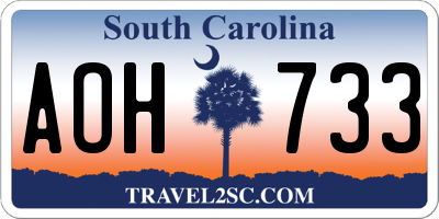 SC license plate AOH733