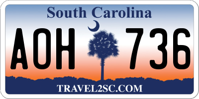 SC license plate AOH736
