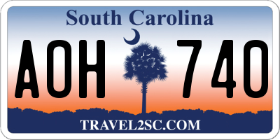 SC license plate AOH740