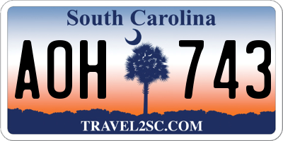 SC license plate AOH743