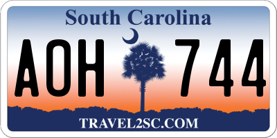 SC license plate AOH744