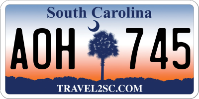 SC license plate AOH745