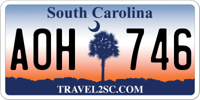 SC license plate AOH746