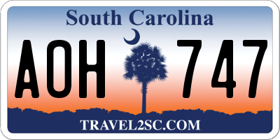 SC license plate AOH747