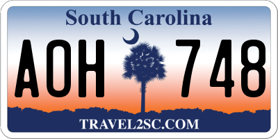 SC license plate AOH748