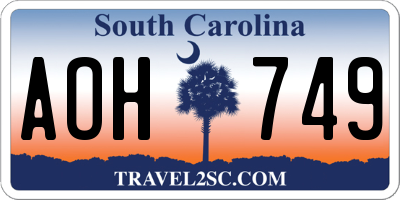 SC license plate AOH749