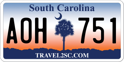 SC license plate AOH751