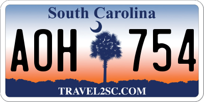 SC license plate AOH754