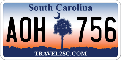 SC license plate AOH756