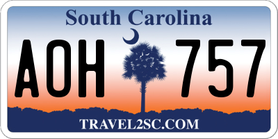 SC license plate AOH757