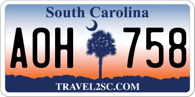 SC license plate AOH758