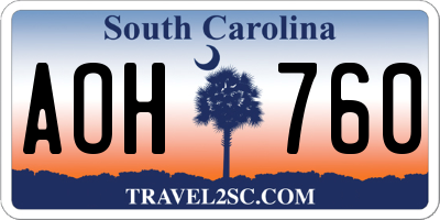 SC license plate AOH760
