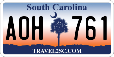 SC license plate AOH761