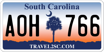 SC license plate AOH766