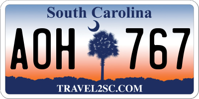 SC license plate AOH767