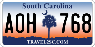 SC license plate AOH768