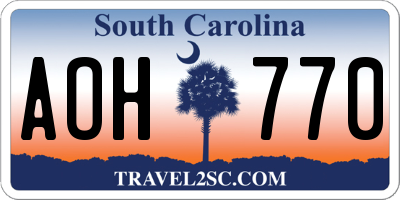 SC license plate AOH770