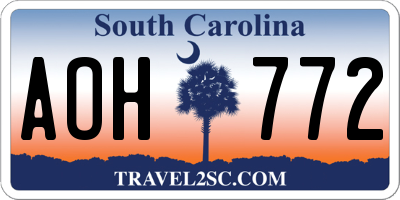 SC license plate AOH772