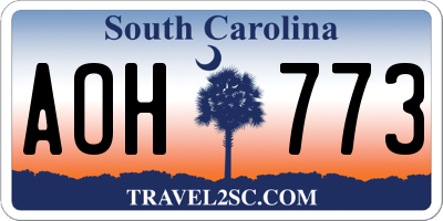 SC license plate AOH773