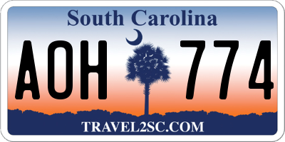 SC license plate AOH774