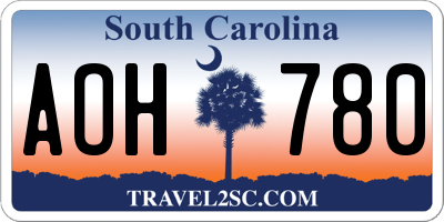 SC license plate AOH780