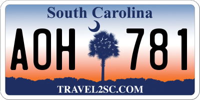 SC license plate AOH781