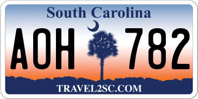 SC license plate AOH782