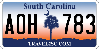 SC license plate AOH783