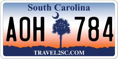 SC license plate AOH784