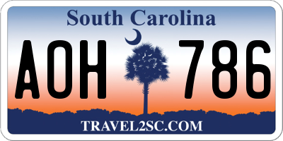 SC license plate AOH786