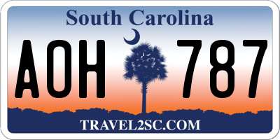 SC license plate AOH787