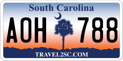 SC license plate AOH788