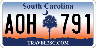 SC license plate AOH791