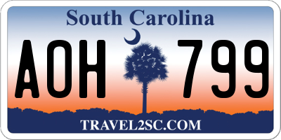 SC license plate AOH799