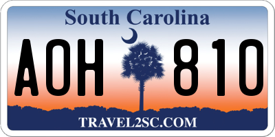 SC license plate AOH810