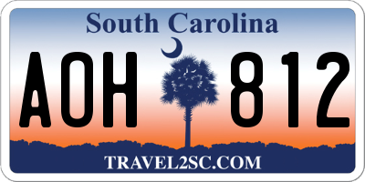SC license plate AOH812