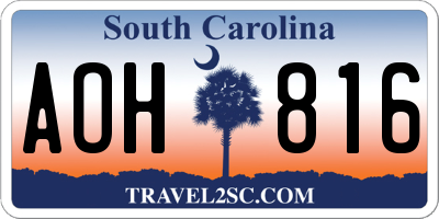 SC license plate AOH816